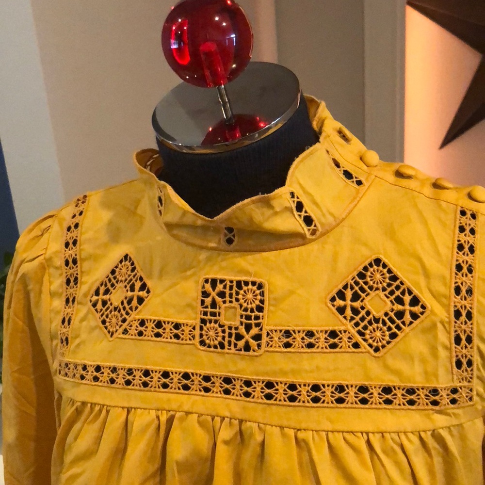 Free people mustard blouse - Picture 8 of 8